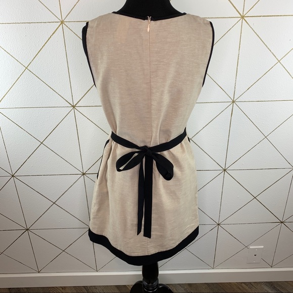 Esley Linen Blend Tie Back Embroidered Dress Small - Picture 2 of 12